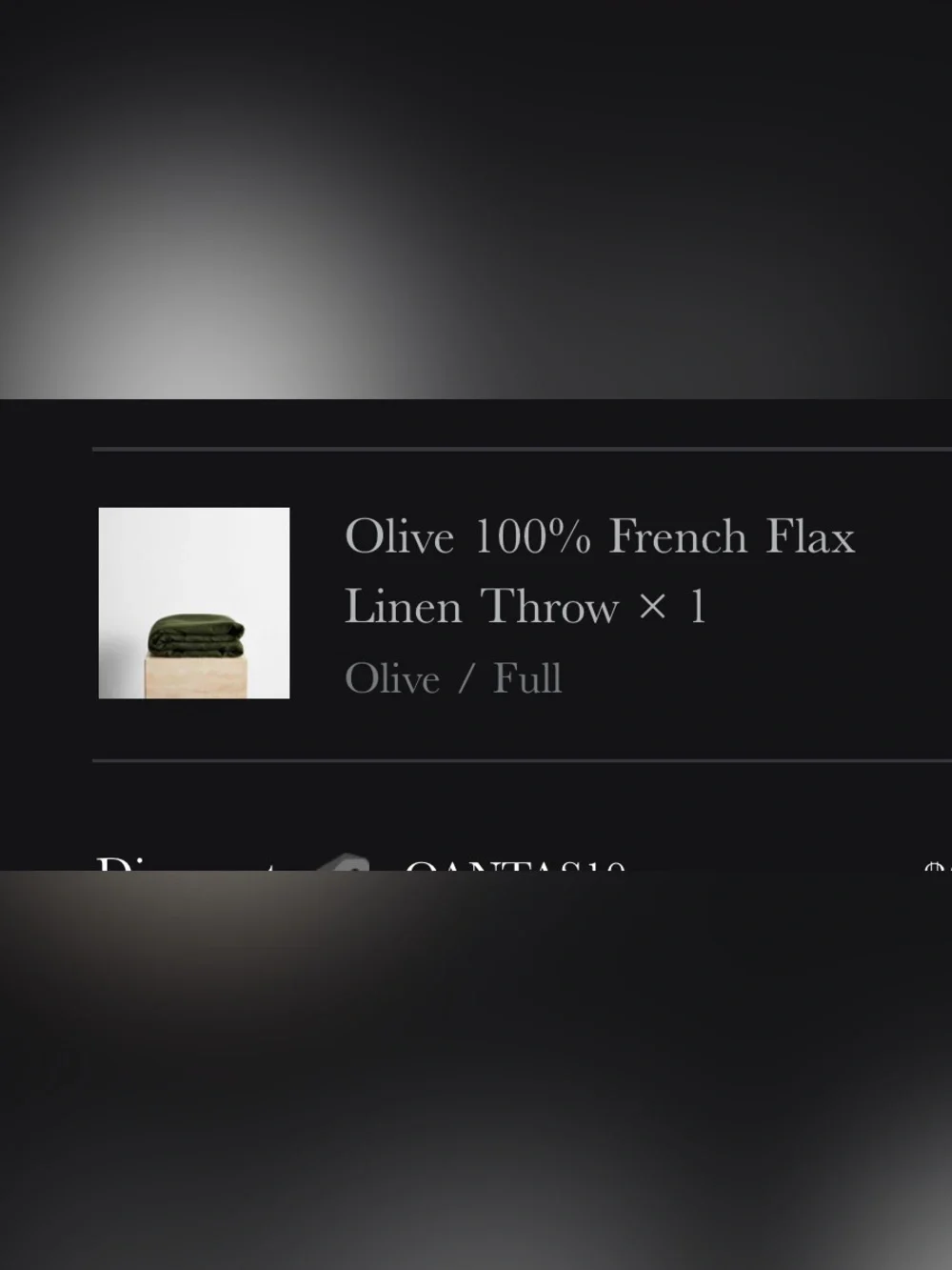 Bed Threads Olive 100% French Flax Linen Throw